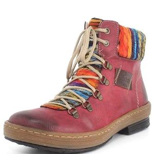 Rieker Red Leather Boots, size 37